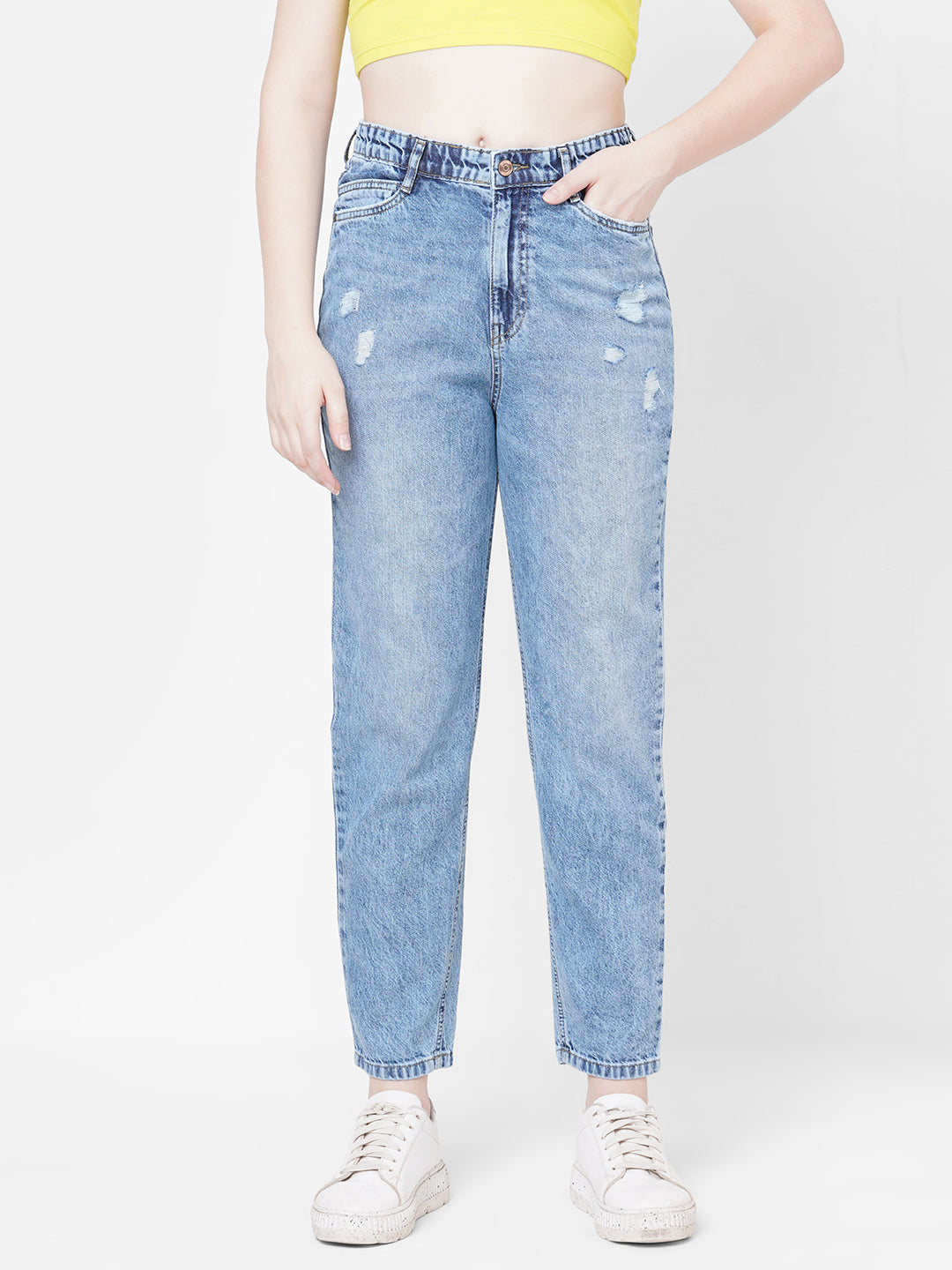 MOS MOSH Adeline Sia Mom Fit Jeans, Blue at John Lewis & Partners